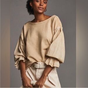 Anthropologie Pilcro mixed media knit pullover